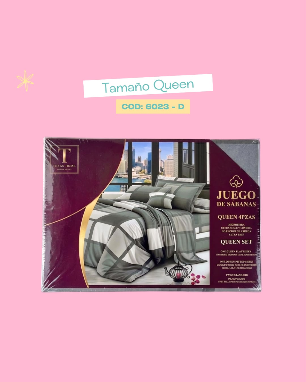 Set ropa de cama tamaño Queen - 6023