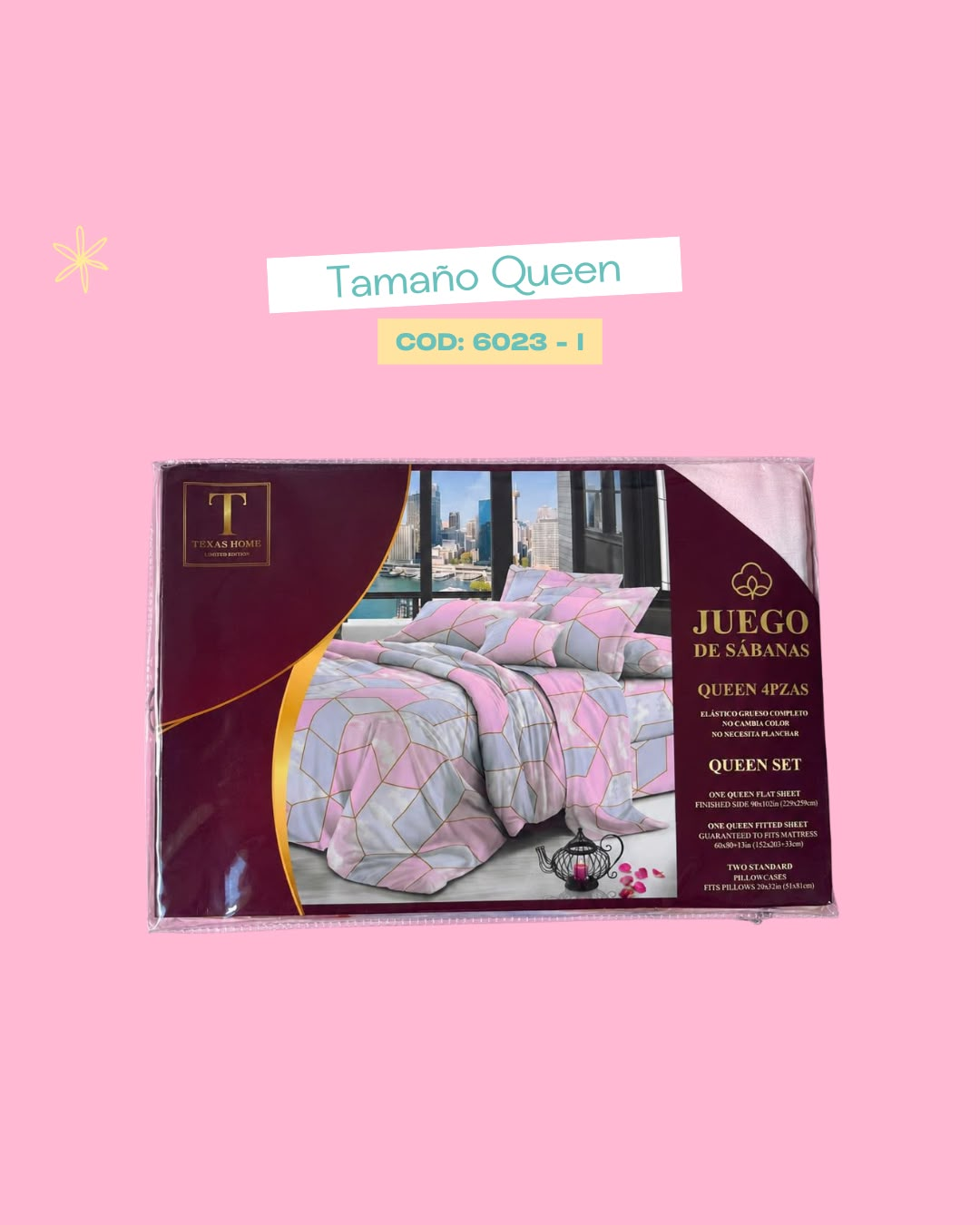 Set ropa de cama tamaño Queen - 6023