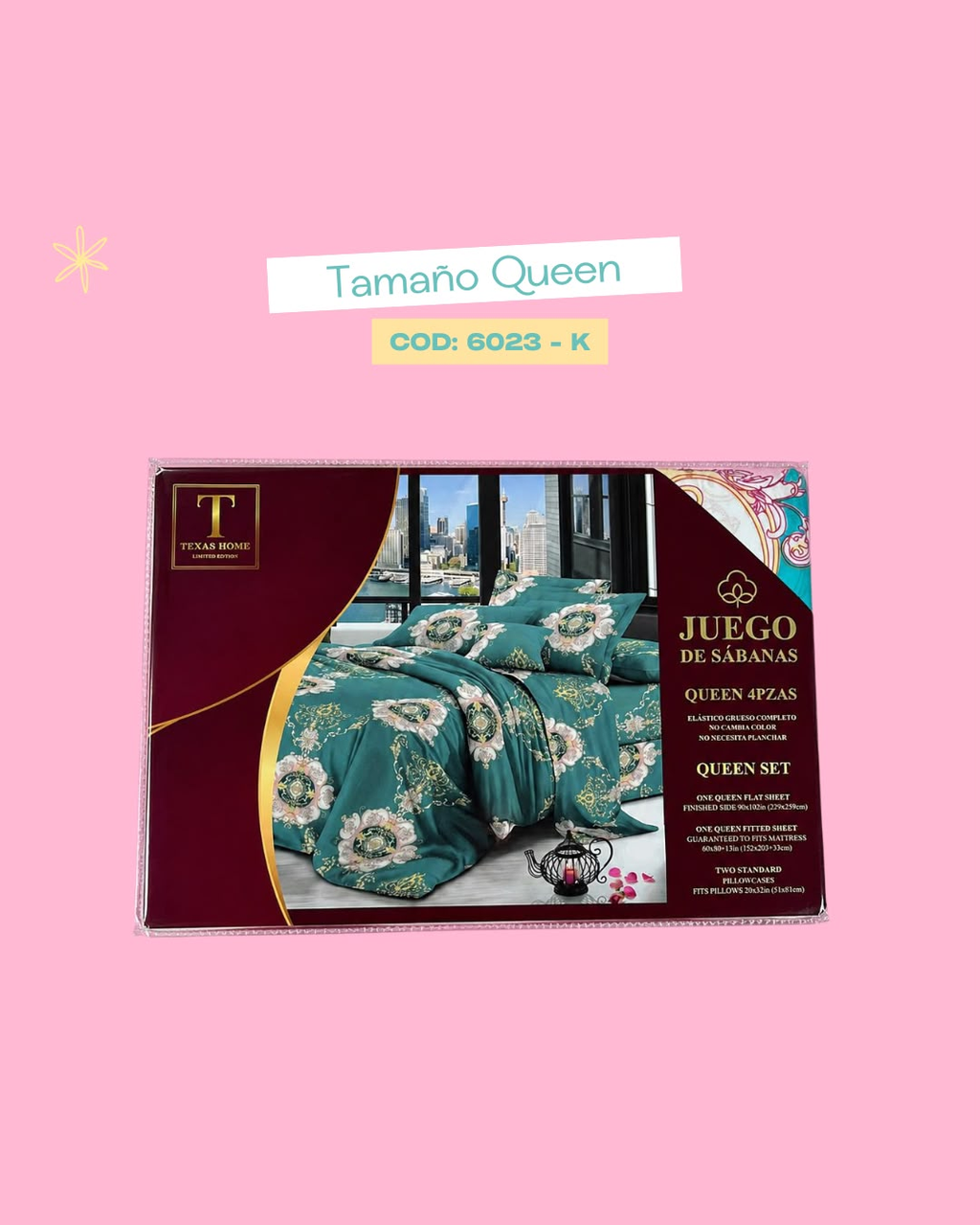 Set ropa de cama tamaño Queen - 6023
