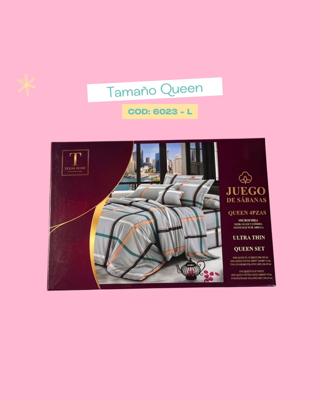 Set ropa de cama tamaño Queen - 6023