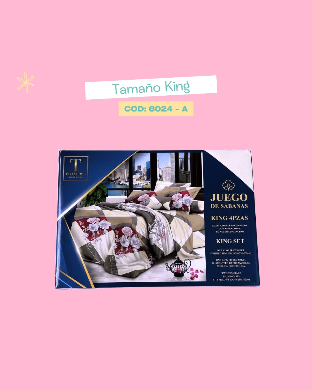 Set ropa de cama tamaño King - 6024