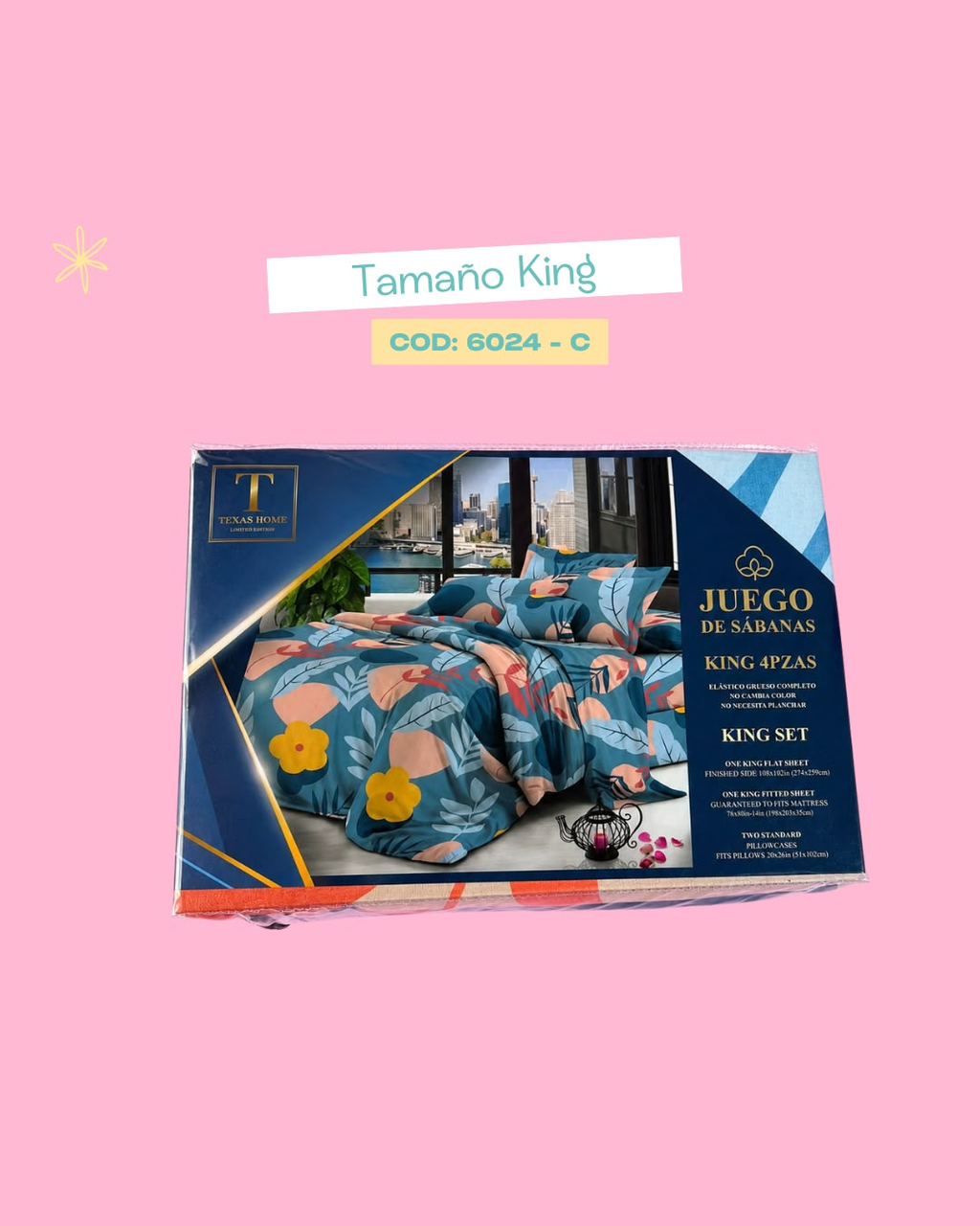 Set ropa de cama tamaño King - 6024