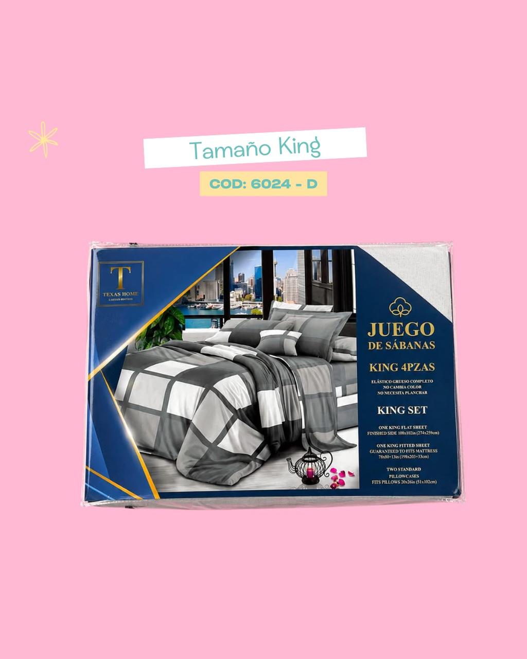 Set ropa de cama tamaño King - 6024