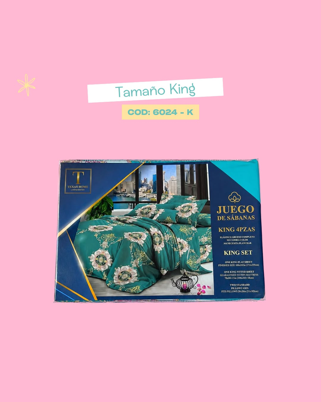 Set ropa de cama tamaño King - 6024