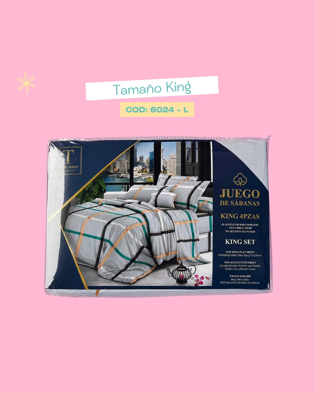 Set ropa de cama tamaño King - 6024