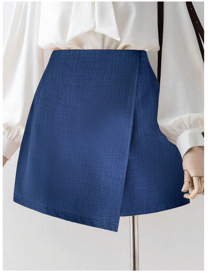 Skort azul marino cruzado frontal - 6044