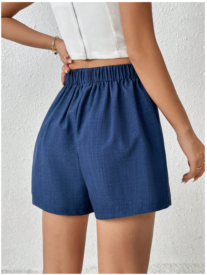 Skort azul marino cruzado frontal - 6044