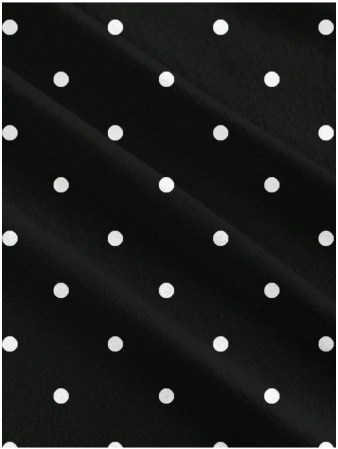 Crop top negro lunares blancos 3 formas de uso - 6074