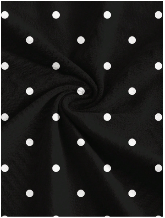 Crop top negro lunares blancos 3 formas de uso - 6074