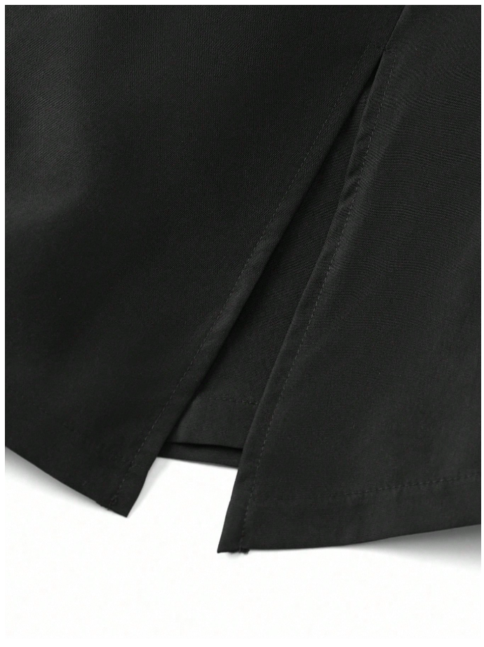 Skort negro abertura en pierna - 6076