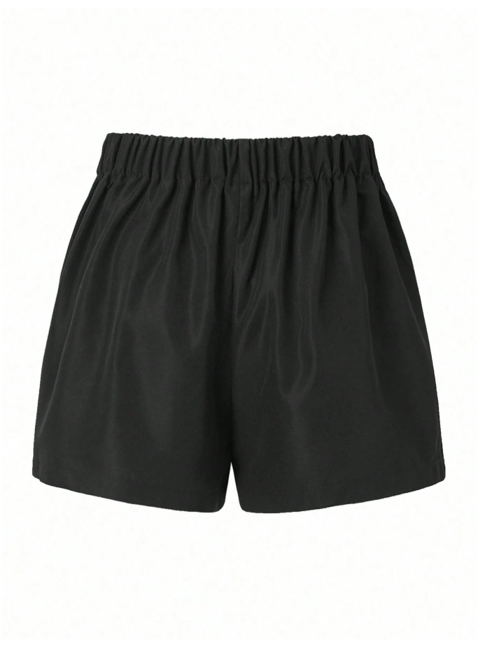 Skort negro abertura en pierna - 6076