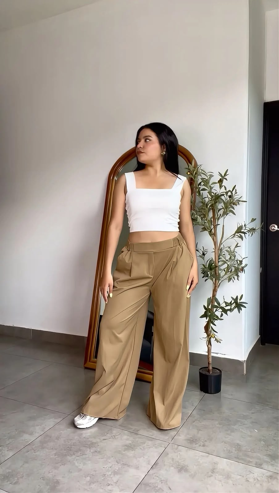 Pantalon pierna ancha de vestir pinzas frontales - 6078