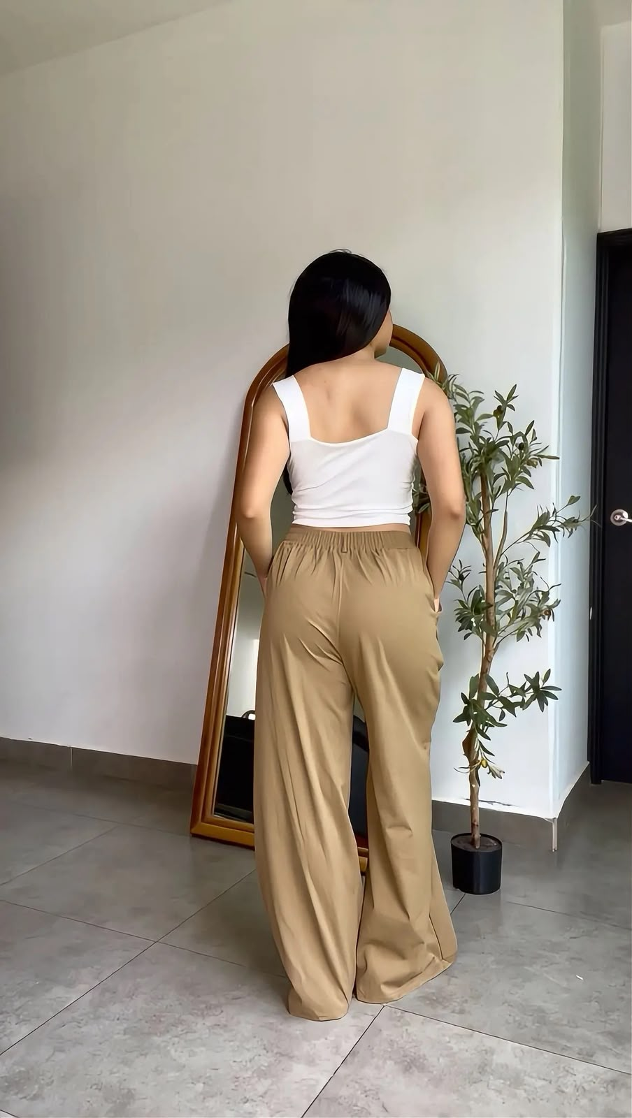 Pantalon pierna ancha de vestir pinzas frontales - 6078