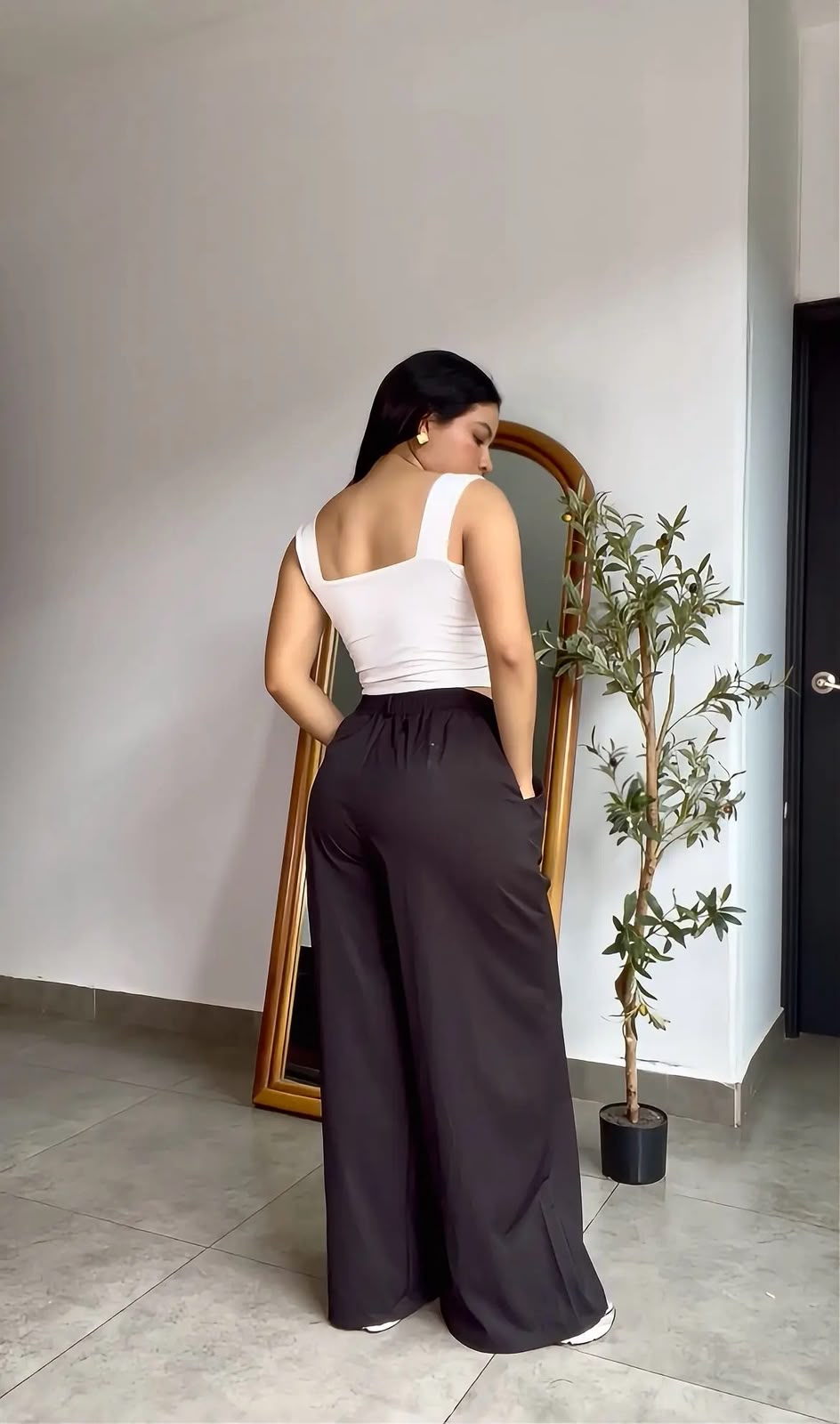 Pantalon pierna ancha de vestir pinzas frontales - 6078