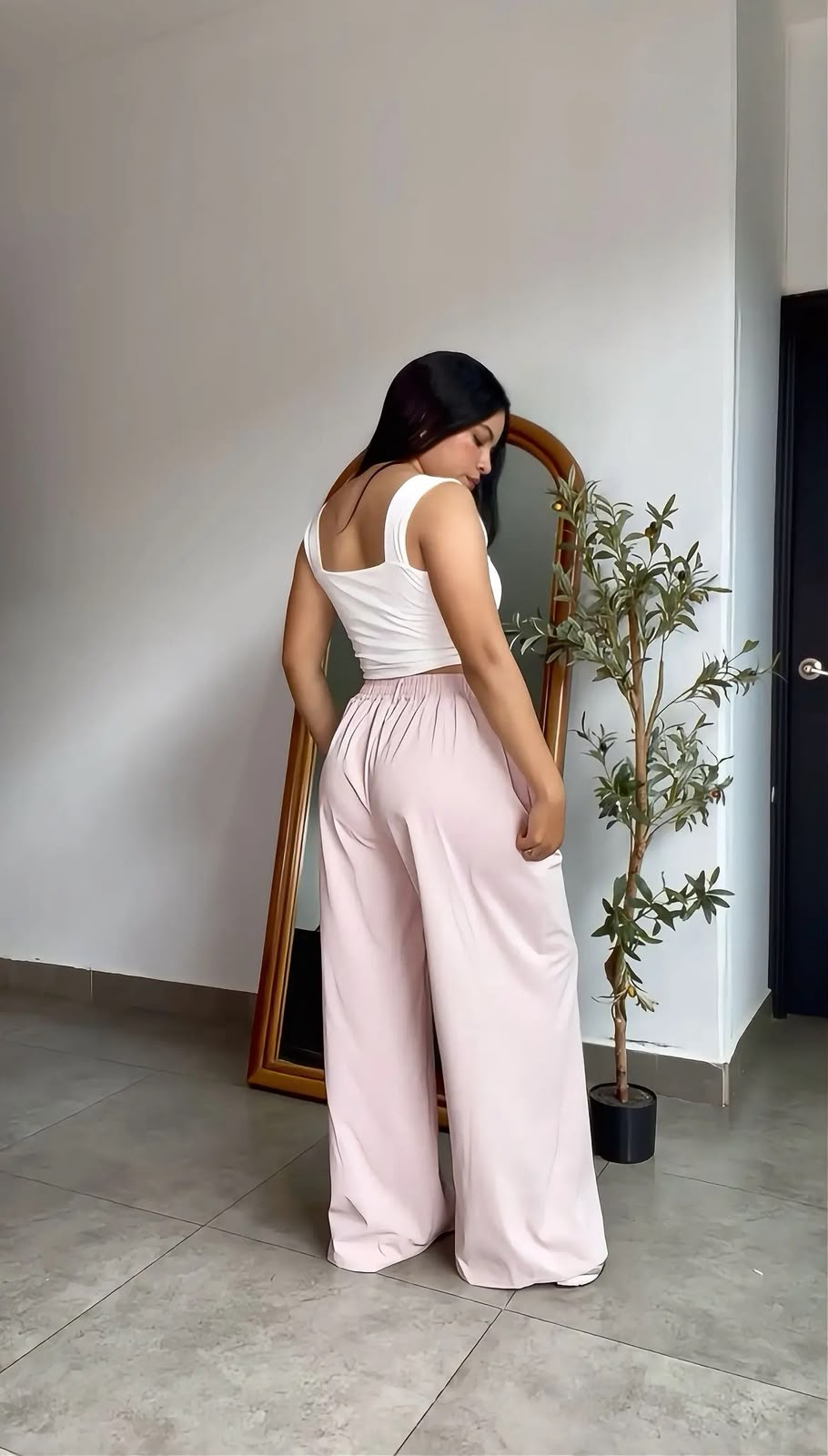 Pantalon pierna ancha de vestir pinzas frontales - 6078
