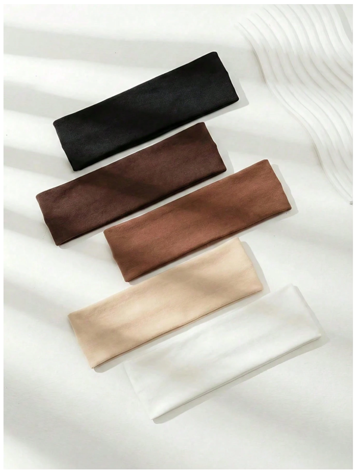 5 pack bandas p/cabello tonos marrón - 6083