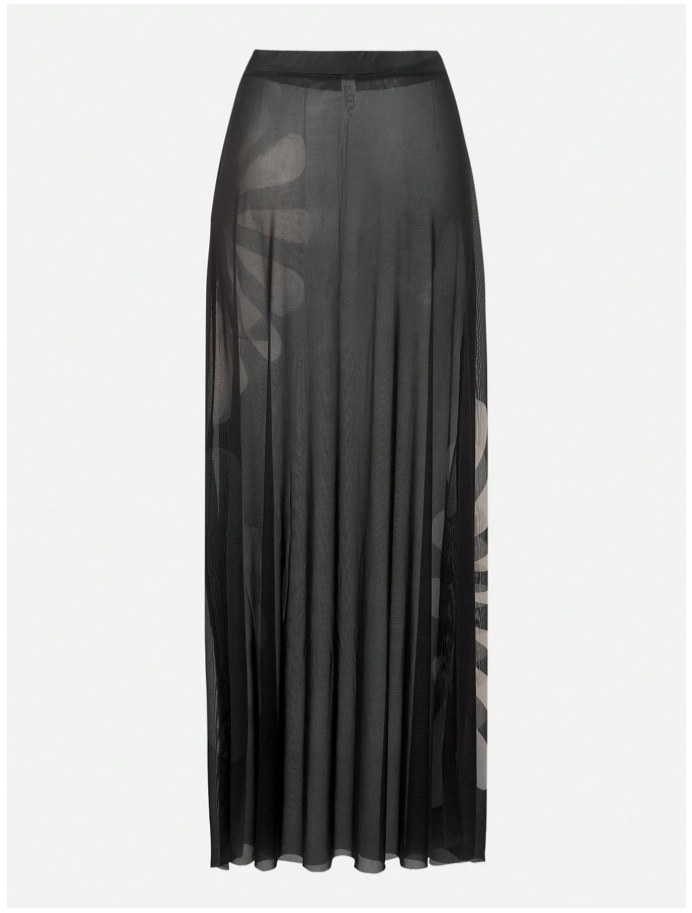 Traje de baño set una pieza & salida de baño negro con flor - 6087