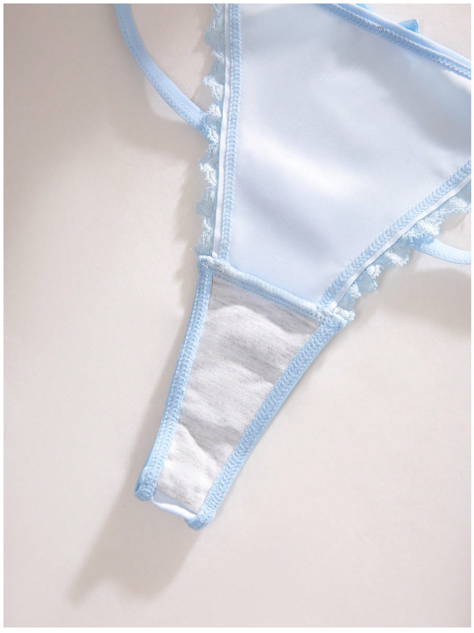 3 pack panty floral celeste & negro - 6111
