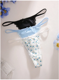 3 pack panty floral celeste & negro - 6111