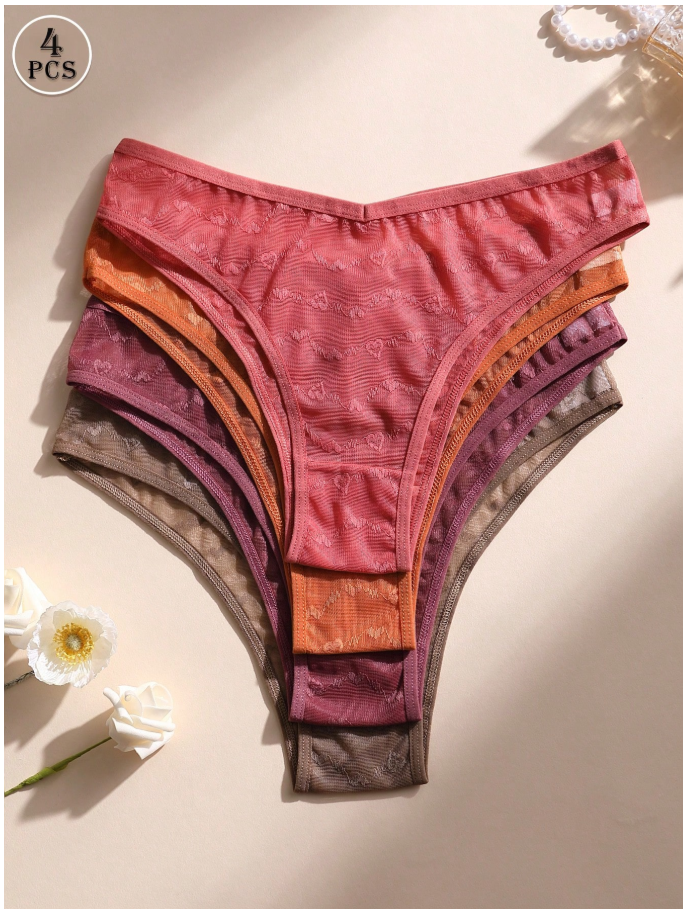 4 pack panty con corazones - 6112