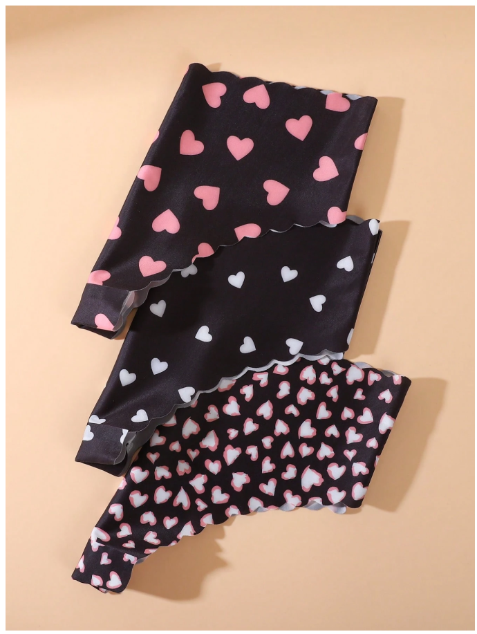 3 pack panty sin costuras estampado corazones - 6113
