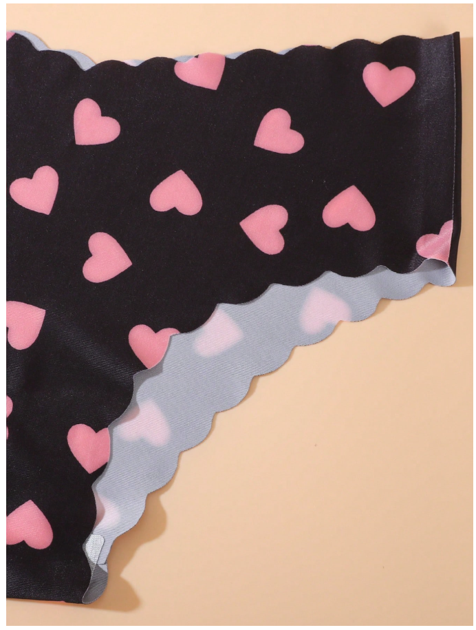 3 pack panty sin costuras estampado corazones - 6113