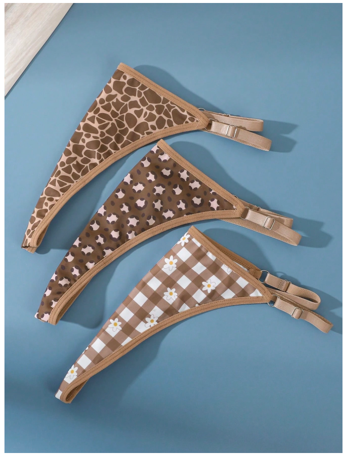 3 pack panty estampados marrones - 6114
