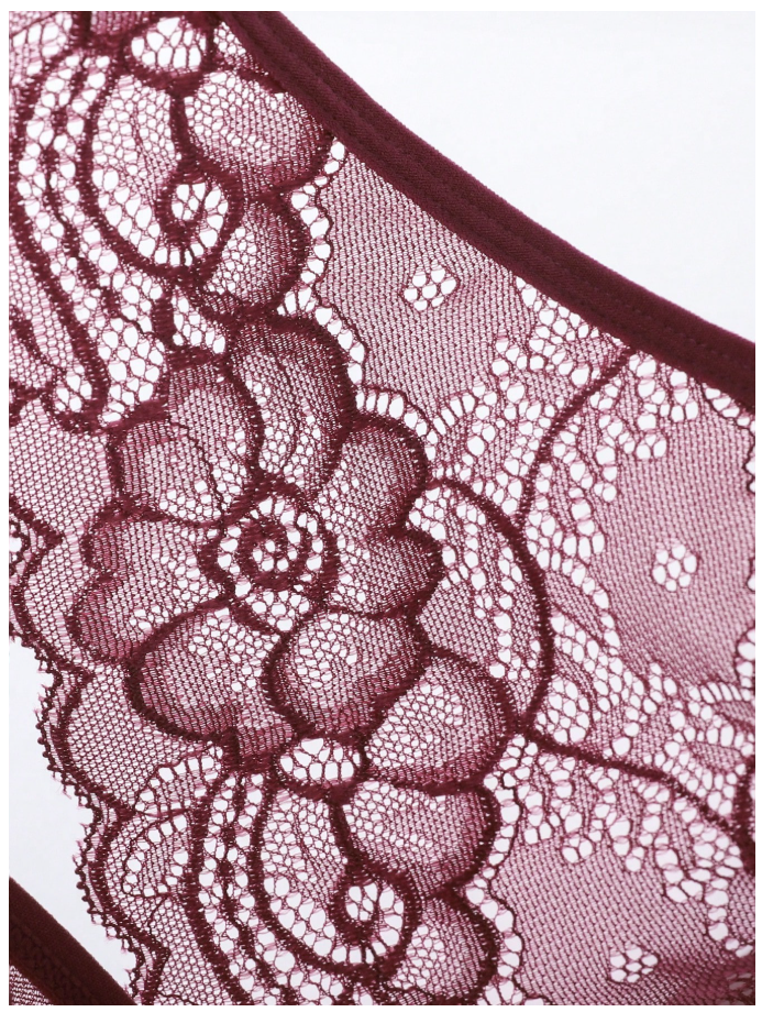 3 pack panty con encaje negro rosa & rojo - 6116