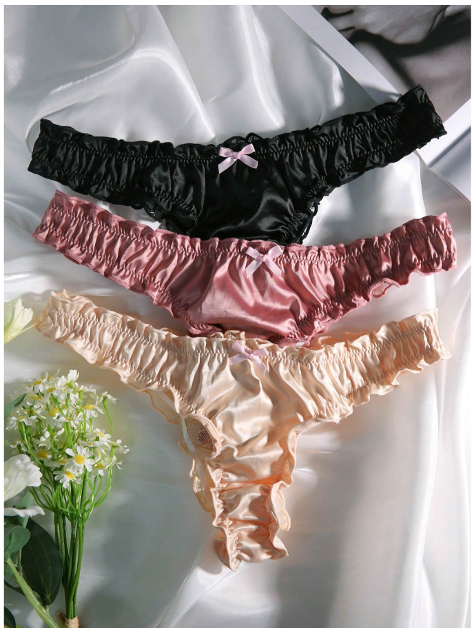 3 pack panty lazo frontal ribete lechuga - 6117