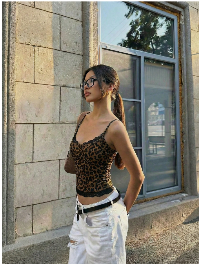 Crop top animal print de tirantes - 6126