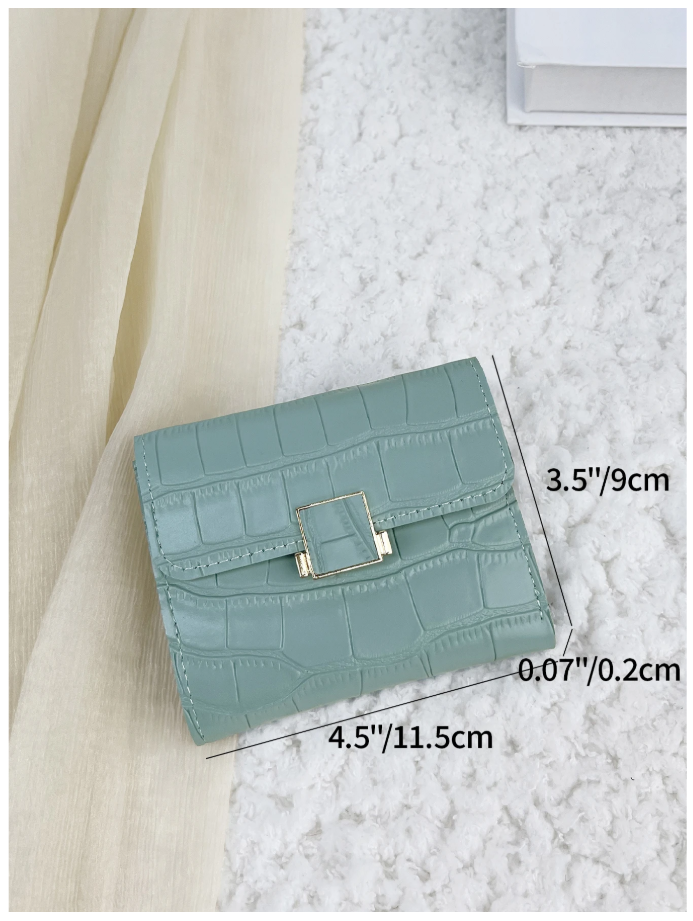 Billetera mini celeste textura de cocodrilo - 6135
