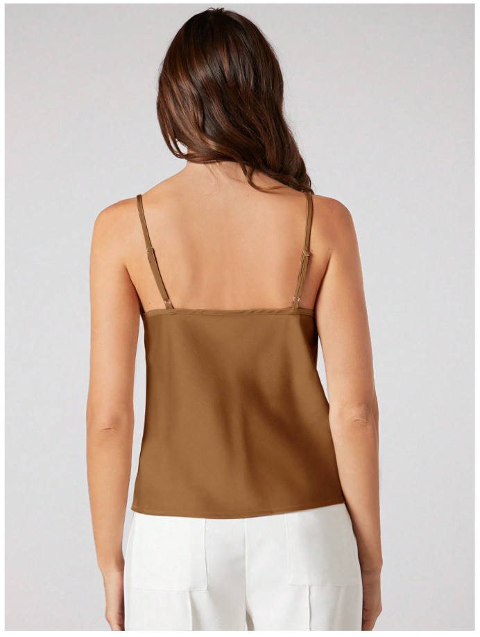 Camisa amarilla de saten con tirantes - 6150