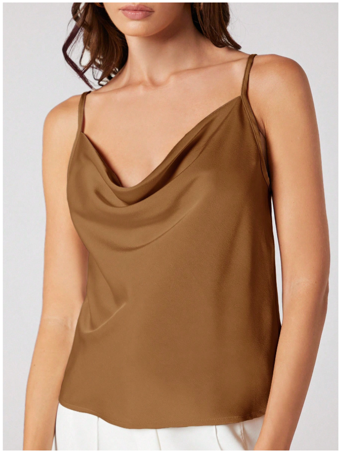 Camisa amarilla de saten con tirantes - 6150