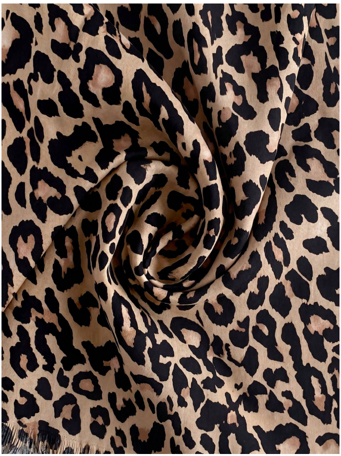 Falda animal print con encaje negro - 6154