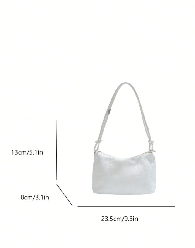 Cartera blanca con textura de piel - 6163