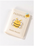 Portapasaporte blanco con abeja - 6168