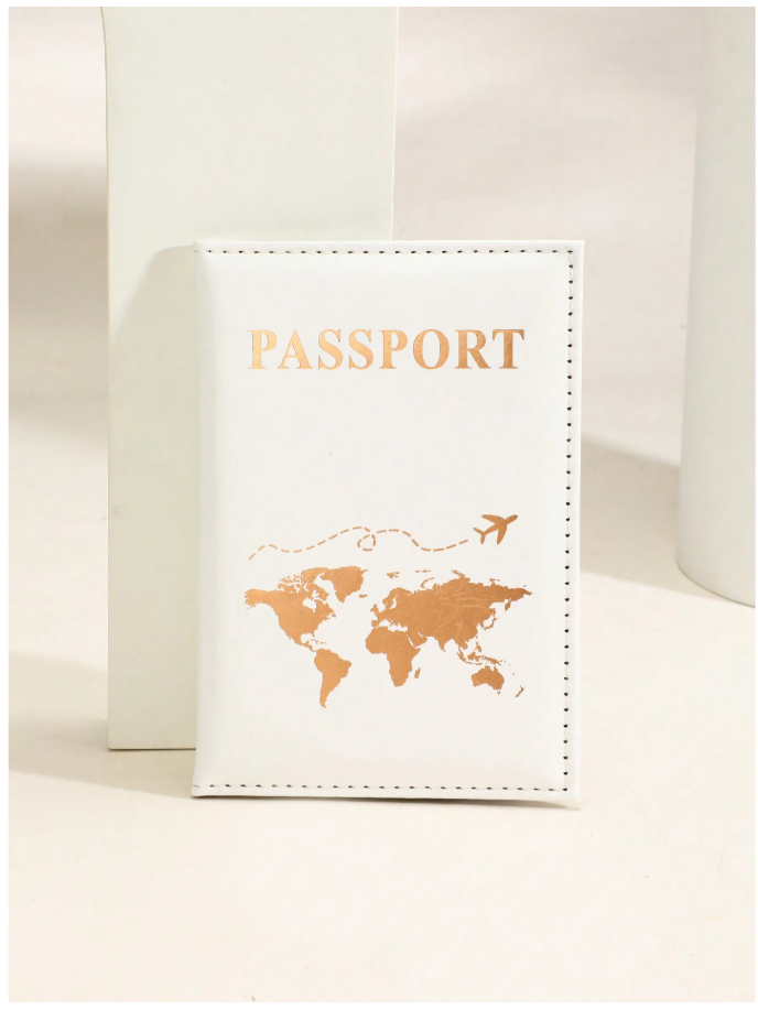 Portapasaporte blanco mapamundi - 6170