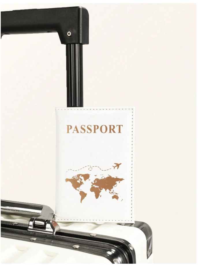 Portapasaporte blanco mapamundi - 6170