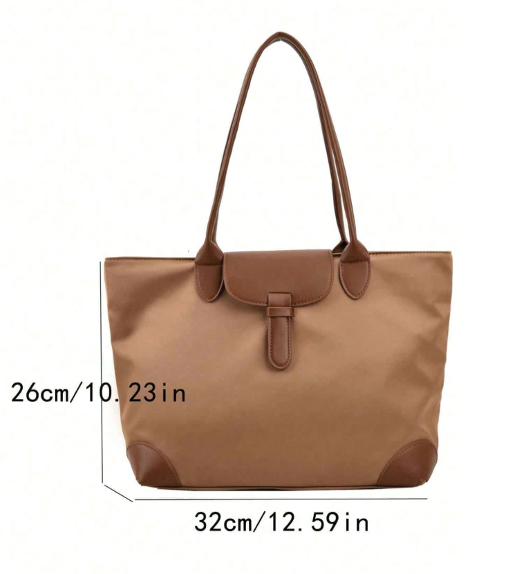 Bolso marrón de nilon grande - 6177