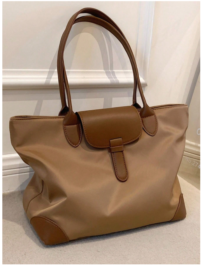 Bolso marrón de nilon grande - 6177