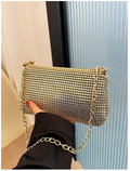 Cartera dorada agarre de cadena - 6182