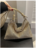 Cartera dorada metálica grande - 6188