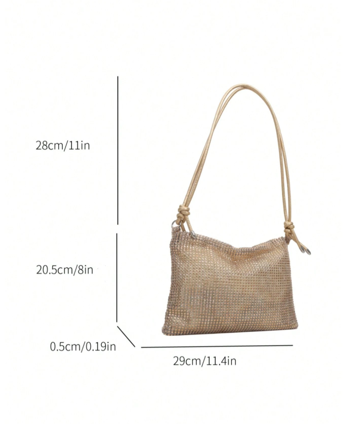 Cartera dorada metálica grande - 6188