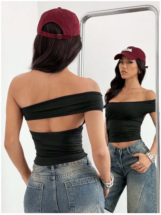 Crop top negro 3 formas de uso - 6209