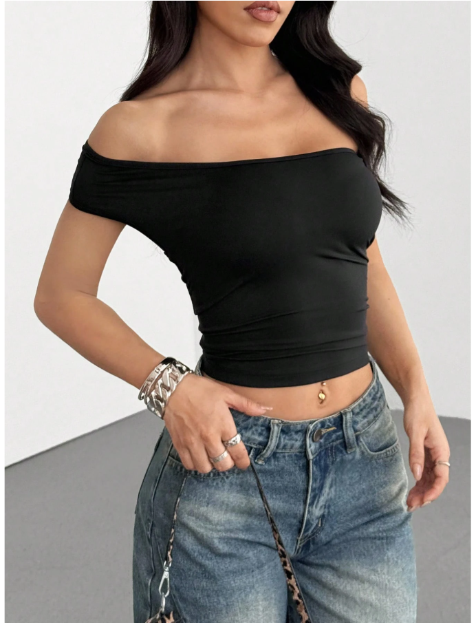 Crop top negro 3 formas de uso - 6209