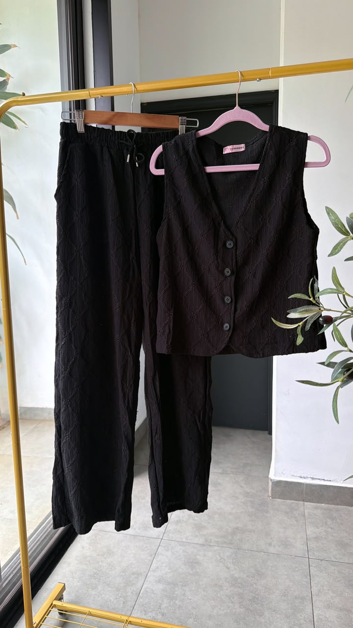Set pantalón & vest con detalles bordados - 6243