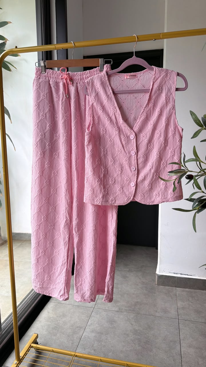 Set pantalón & vest con detalles bordados - 6243