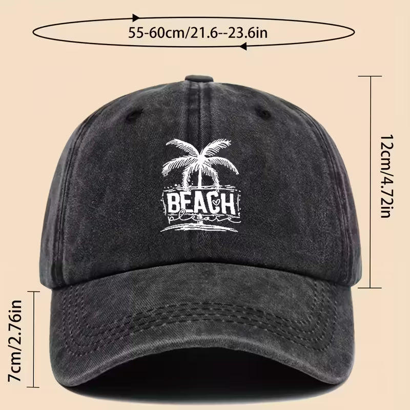 Gorra verde estampada palmera & beach - 6246