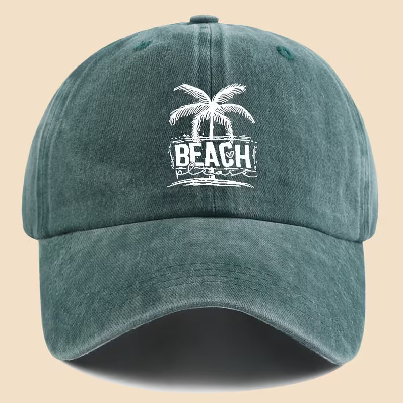 Gorra verde estampada palmera & beach - 6246