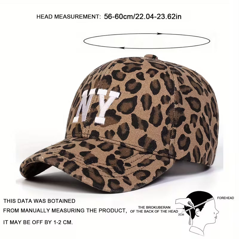 Gorra animal print con letras bordadas NY - 6247